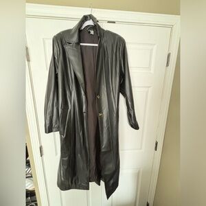 H and M leather trench.  Like new- only worn a couple of times. Size L